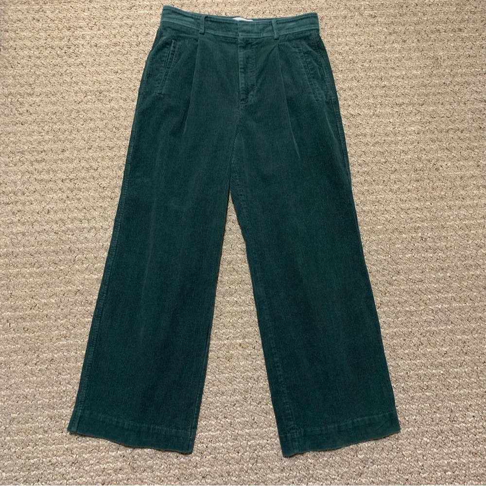 Everlane Corduroy Way High Drape Pant Womens 139393 Evergreen Wide Leg - Picture 3 of 16